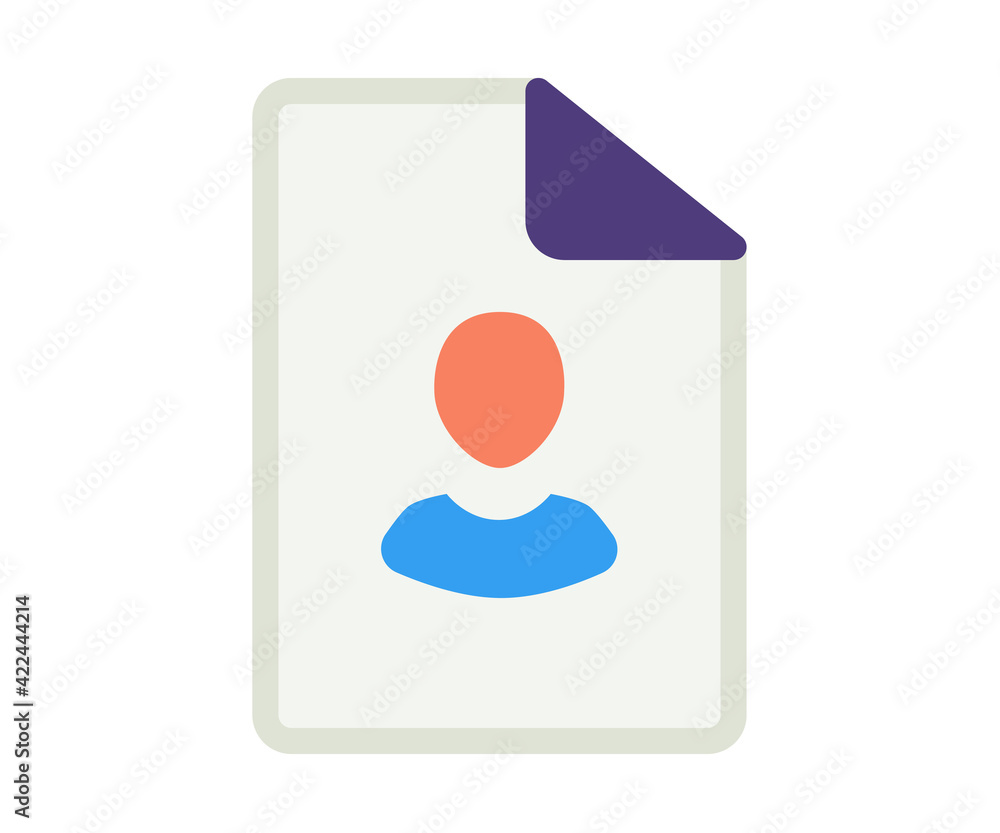 Poster file personal user single isolated icon with flat style