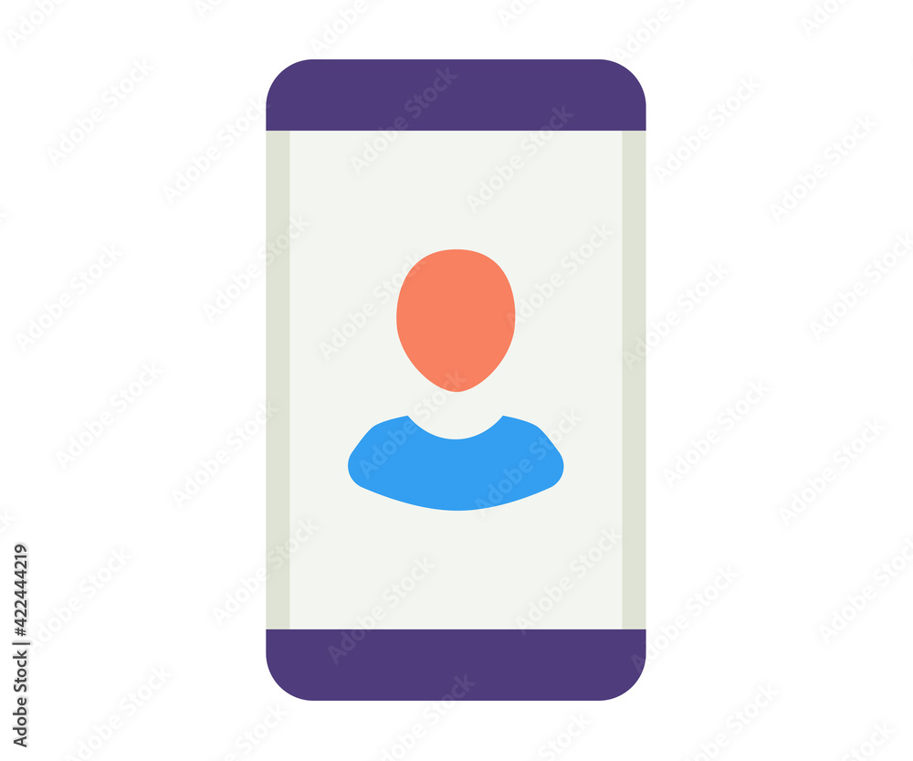 Poster user mobile profile single isolated icon with flat style