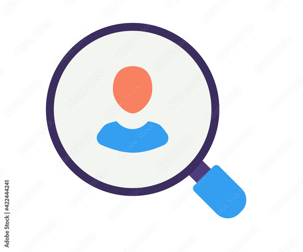 Poster hiring find user single isolated icon with flat style
