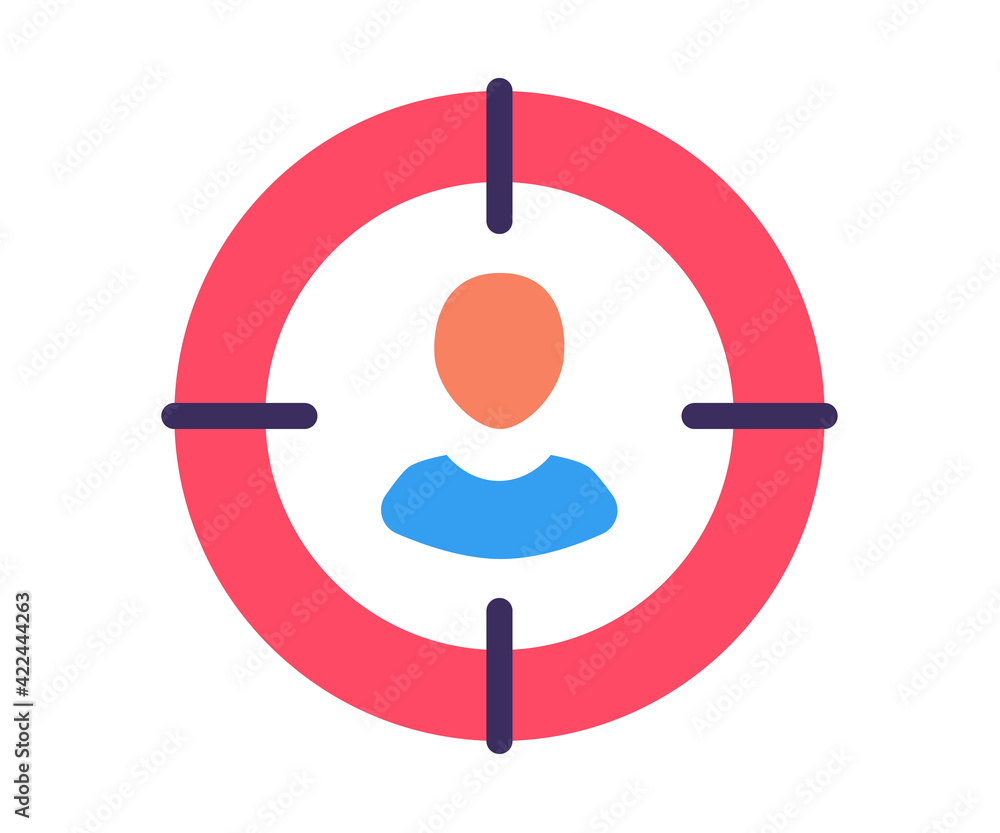 Poster target goal user single isolated icon with flat style