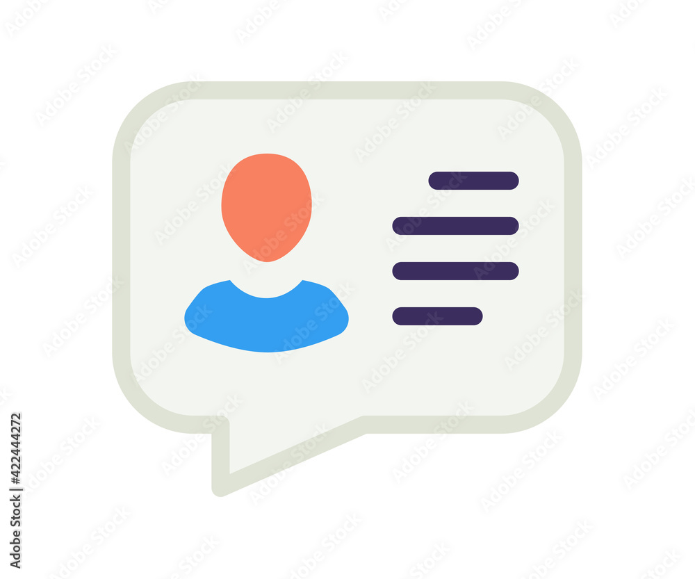 Poster chat user bubble single single isolated icon with flat style