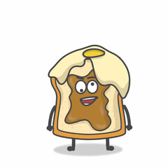 cute toast character vector design template illustration