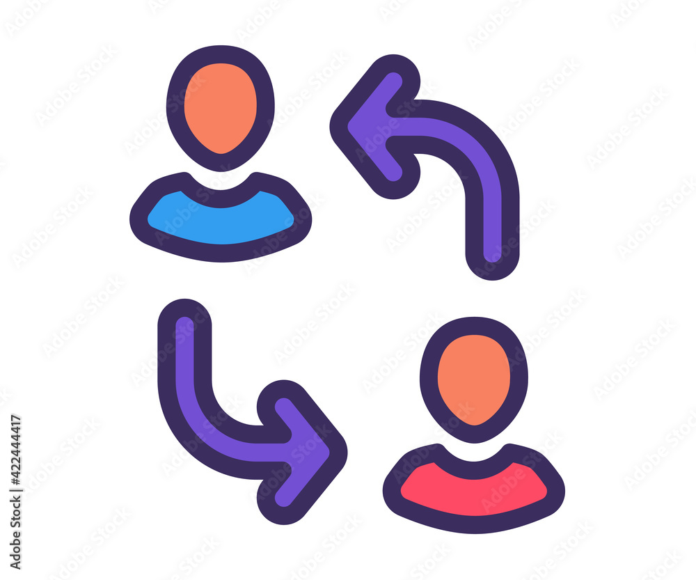 Poster reshuffle switch replace single isolated icon with filled line style