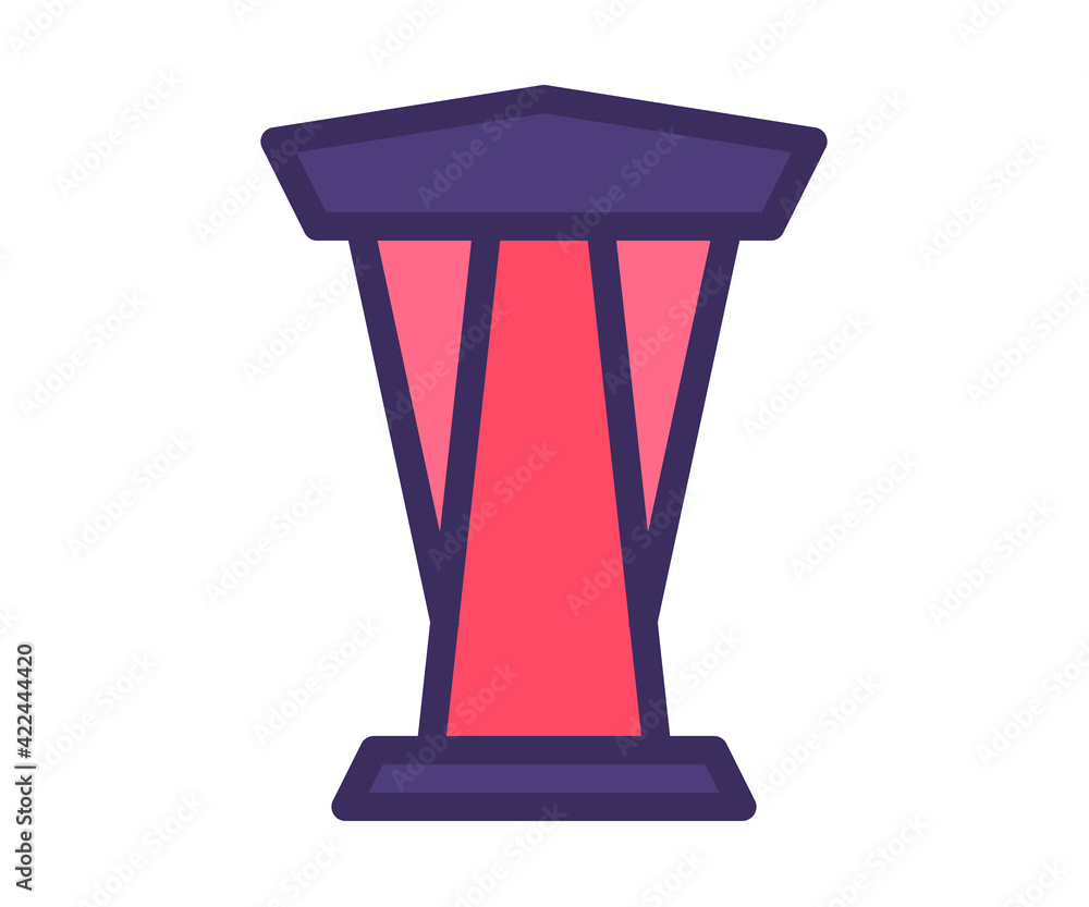Poster podium speech platform single isolated icon with filled line style