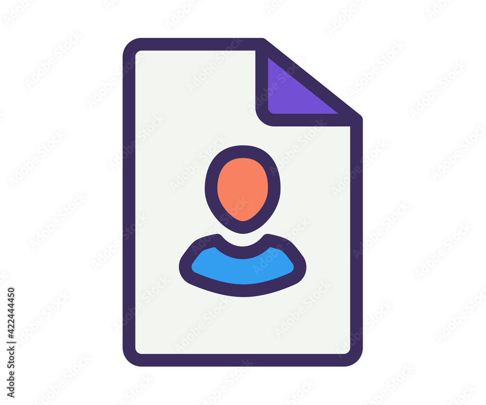Poster file personal user single isolated icon with filled line style