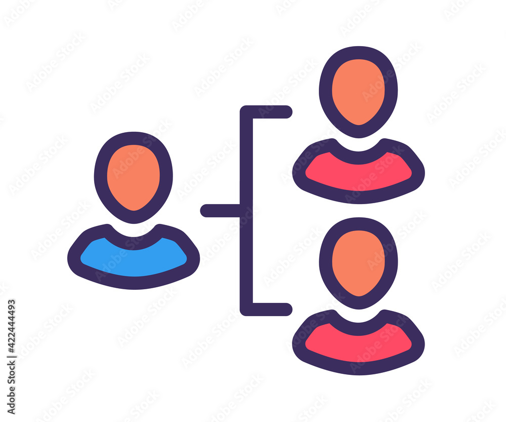 Poster leader branch team single isolated icon with filled line style