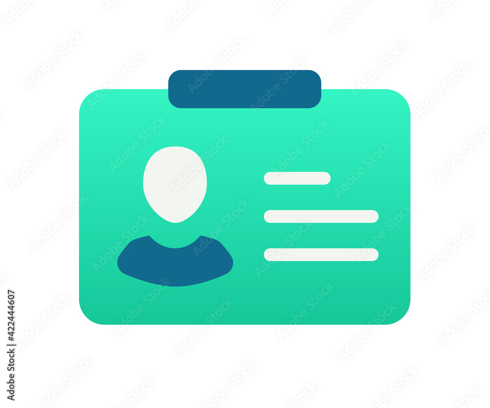 Poster card id identity single isolated icon with gradient style