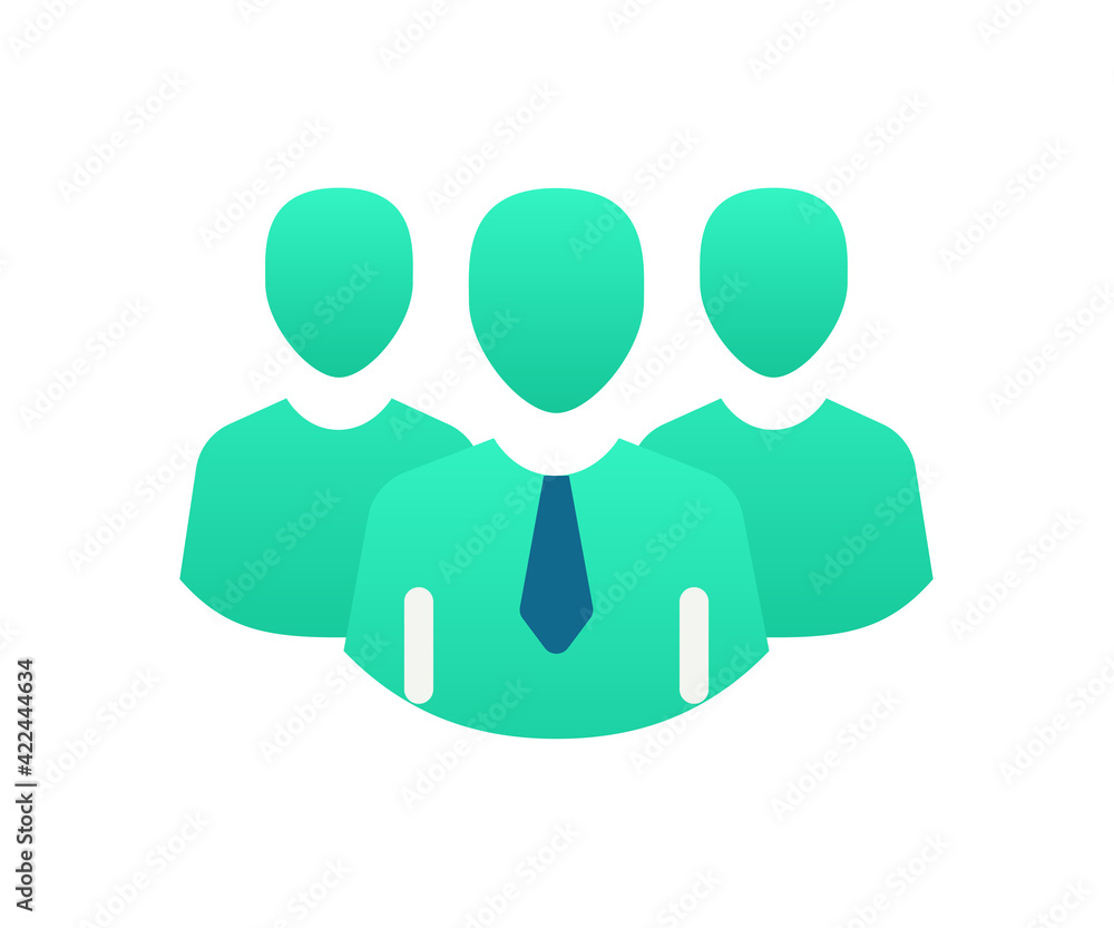 Poster team leader group single isolated icon with gradient style