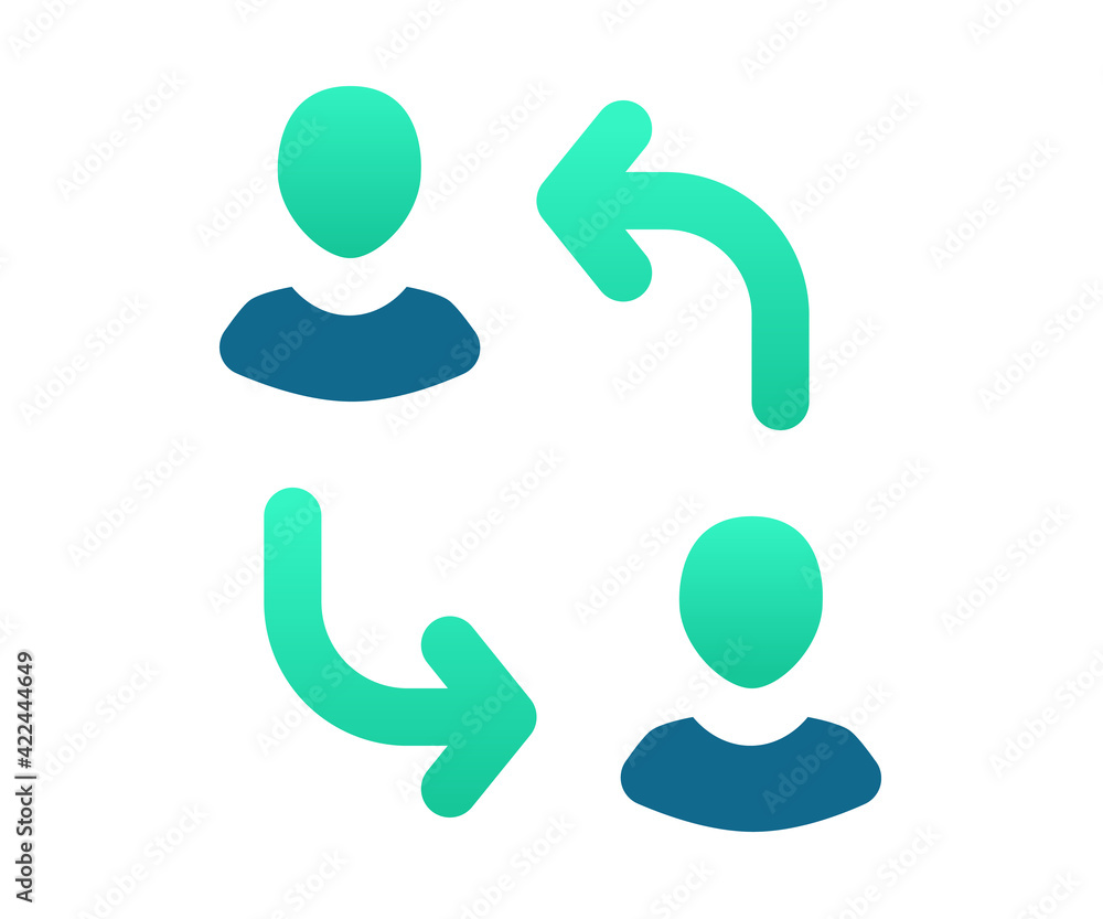 Aufkleber reshuffle switch replace single isolated icon with gradient style