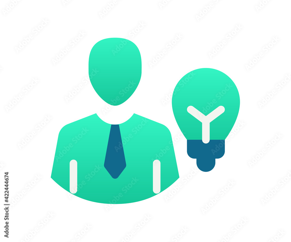 Poster brilliant creative idea single isolated icon with gradient style
