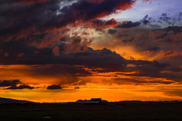 sunset over the city
