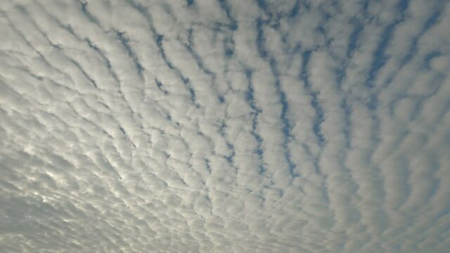 4k Time Lapse Footage of White fluffy and billowing clouds in a rich blue sky