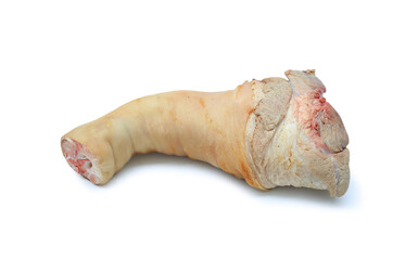 Raw knuckle of pork isolated on white background.