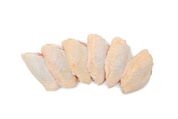 Raw chicken wings isolated on white background with clipping path
