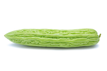 Bitter melon isolated on white background. Bitter gourd with clipping path