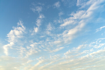 Beautiful clouds and blue sky. Soft sky with soft clouds background.