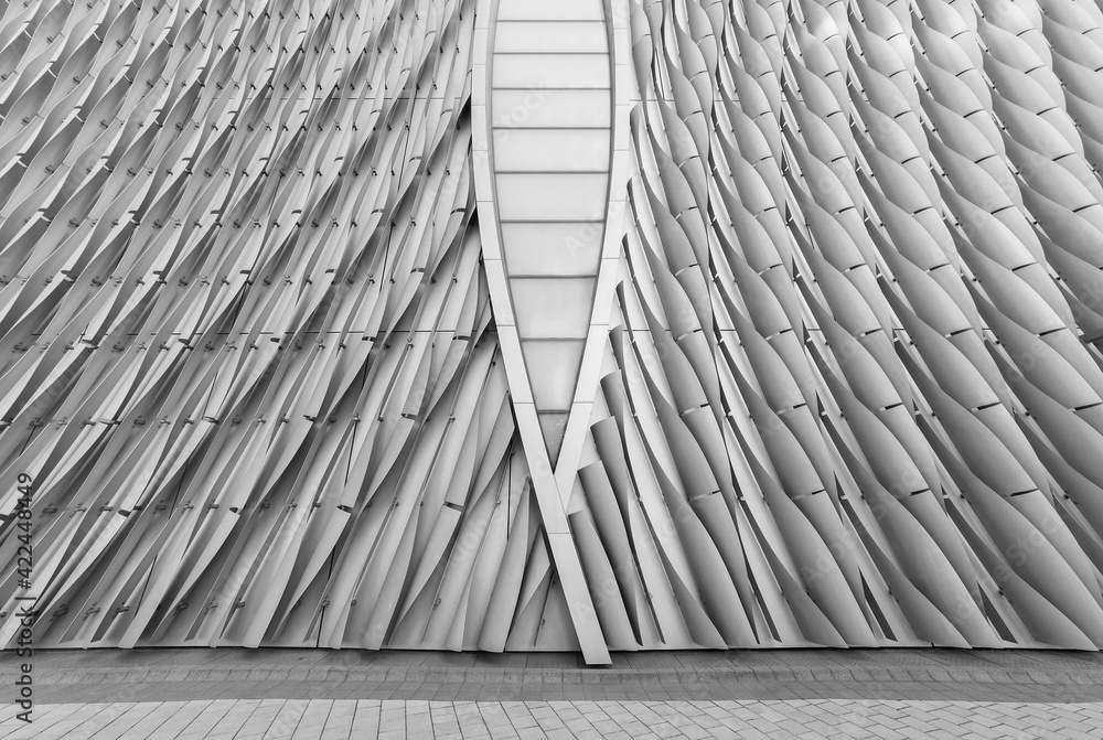 Poster Exterior of modern architecture. Building abstract background  pattern