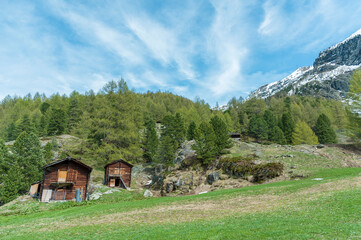 idyllic rural landscape of Zermatt in Switzerland
