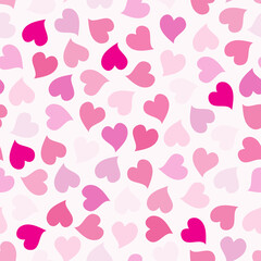 Hearts seamless pattern. Colorful pink hearts. Love. Valentine's Day background.
