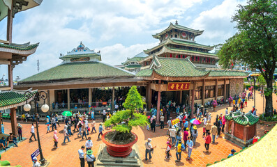 Tourists visit Chua Xu temple to pray for peace for everyone in the full moon of the first lunar month. This place female saint shrine worship in An Giang, Vietnam