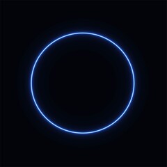 abstract neon circle glowing in the dark. design element for poster, banner, advertisement, print. Vector graphics. neon illustration. glowing circle.