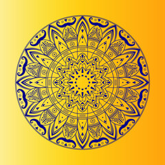 Blue Mandala Art design vector shape 