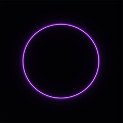 abstract neon circle glowing in the dark. design element for poster, banner, advertisement, print. Vector graphics. neon illustration. glowing circle.