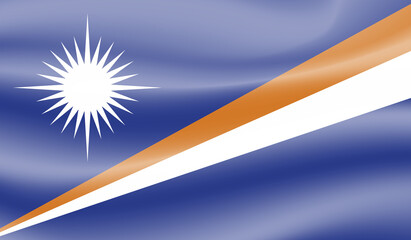 Fototapeta premium Marshall Islands flag with the effect of crumpled paper and grunge
