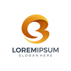 Abstract letter B logo design