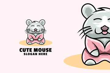 Cute Mouse Logo Template