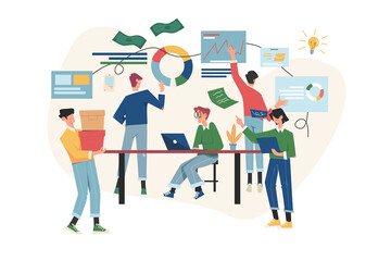 Online assistant at work searching for new ideas solutions in the company