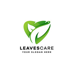 Fototapeta premium Leaf gradient logo template