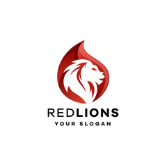 Red lion gradient logo template