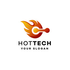 Fire technology gradient logo template