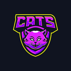 Cats mascot logo illustration