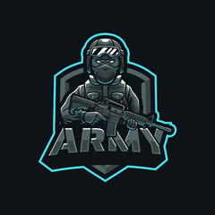Army mascot logo design illustration