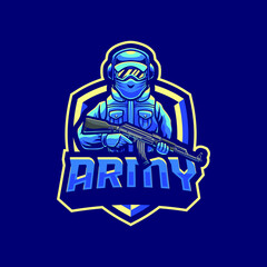 Army mascot logo design illustration
