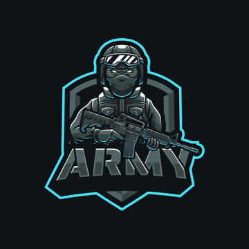 Army mascot logo design illustration