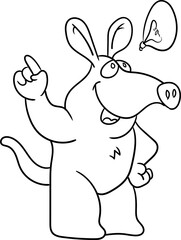 Fototapeta na wymiar Coloring Book for Kid - Animal Series Aardvark