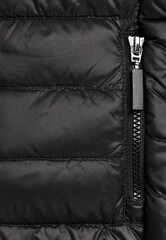 Close-up of down jacket black color