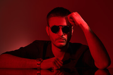 macho in sunglasses