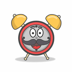 Cute clock character vector template design illustration