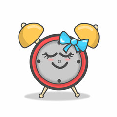 Cute clock character vector template design illustration