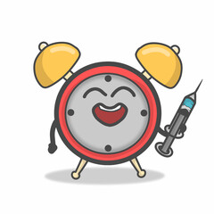 Cute clock character vector template design illustration
