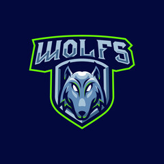 Wolfs mascot logo design illustration