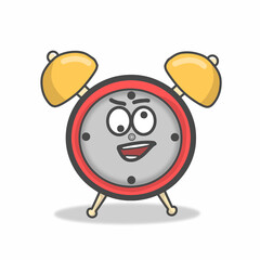 Cute clock character vector template design illustration