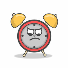 Cute clock character vector template design illustration