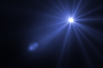 Lens flare effect on black blackground