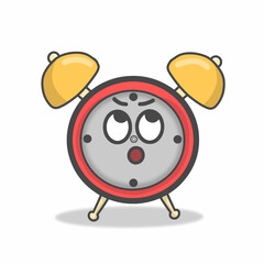 Cute clock character vector template design illustration