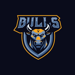 Bull mascot logo design illustration